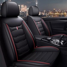 2x Sitzbezüge passend für Seat Leon 3 5F ab 2012-2020 in Schwarz-Rot