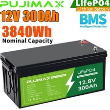 NEW 12V 300AH LiFePO4 Lithium Battery 15000 Deep Cycle BMS for Solar RV Off-grid