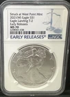 2021 (W) T-2 SILVER EAGLE NGC MS70 West Point Mint Early Releases