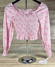 LoveShackFancy x Target Girl's Rose Pink Crunched Sleeved Top NWT Size 10