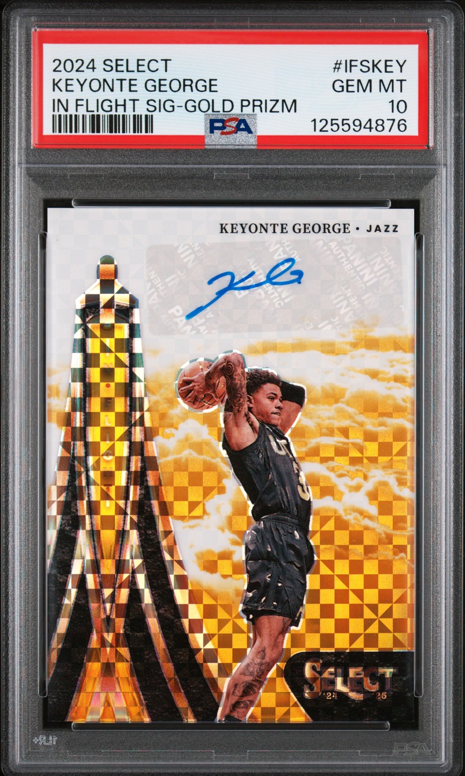 2024 PANINI SELECT IN FLIGHT SIGNATURES GOLD PRIZM KEYONTE GEORGE 3/10 PSA 10