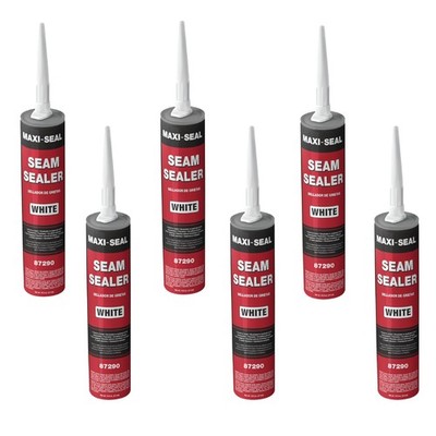 Maxi-Seal White Polyurethane Seam Sealer (6-Pack, 10.5oz Tube) | Durable &