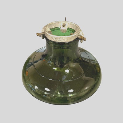 Vintage Schweizer BULACH grüner Glas Christbaumständer   27 cm   Herstellermarkiert