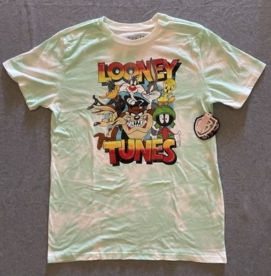 Looney Tunes Characters T-Shirt, Men s Medium Green Tie Dye Warner Bros.