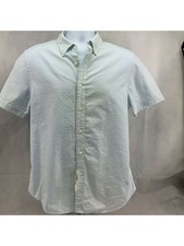 Designer Brand Mens Light Blue Short Sleeve Slim Fit Cotton Casual Shirt M