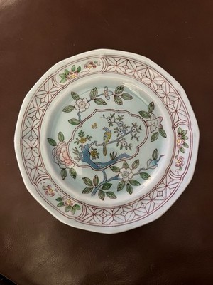 Adams England China Singapore Bird Pattern Bread Plate 6   Black Stamp