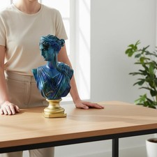 Blaue Kunstharz-B&uuml;ste Graffiti-Look B&uuml;stenstatue Farbintensiv f&uuml;r