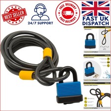 2.5m Steel Security Cable with 48mm Weatherproof Padlock for Ultimate Protection