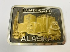 Tankco Alaska Metal Vintage Belt Buckle Heavy Machinery Bear