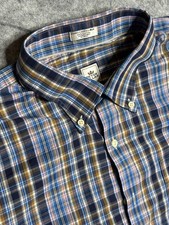 Peter Millar Shirt Plaid Button Down Long Sleeve Cotton Men  s Size XXL
