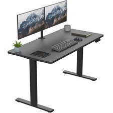 VIVO Electric 55  x 28  Stand Up Desk, Black Table Top, Black Frame