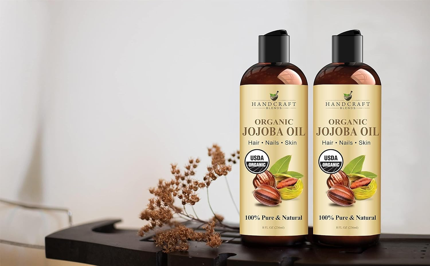 Handcraft USDA Organic Jojoba Oil 8 fl. oz &ndash; 100% Pure & Natural for Skin, Face,