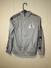 Nike Air Jordan Track Jacket Youth Large 12/13 Gray Logo Stripe Retro
