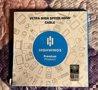 HIGH-WINGS Ultra High Speed Fiber HDMI Cable 6.6 ft Black HDMI to HDMI