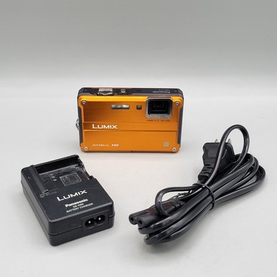 Panasonic Lumix DMC-FT2 14MP Tough Digital Camera Orange TESTED WORKS