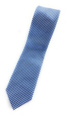 Paul Fredrick Men's 100 Silk Blue White Geometric Neck Tie