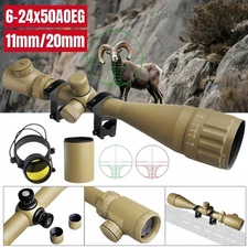 6-24x50 AOEG Red&Green Dual Illuminator Mil-dot Sight Rifle Scope w/ Free Mount