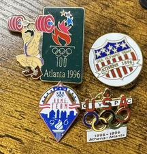Vintage 1996 Olympics Atlanta Pin Lot of 4 Team USA Bundle