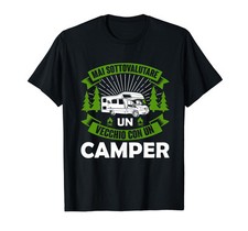Camping Divertente Regalo Campeggio Vecchio Con Camper Maglietta
