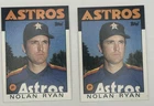 2 Card Lot - 1986 Topps - Nolan Ryan #100 Astros C716