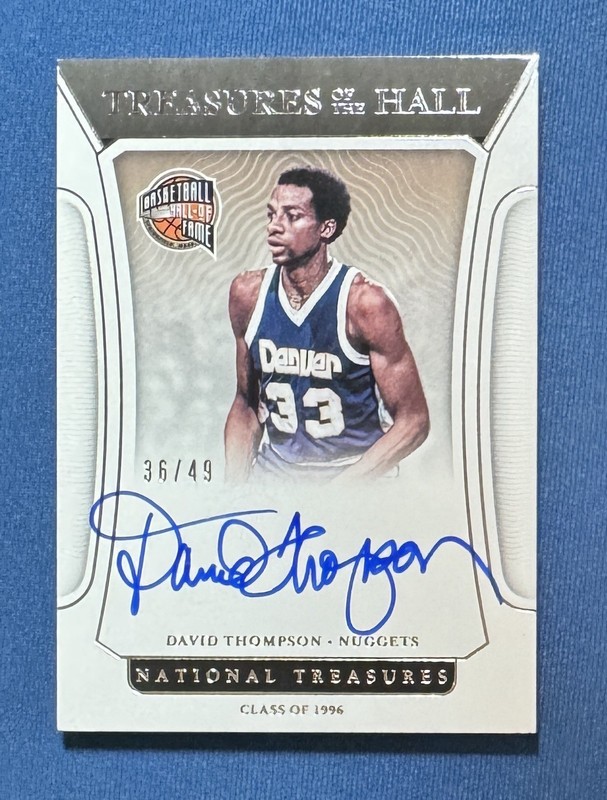 2021 Panini National Treasures David Thompson Treasures Of The Hall Auto 36/49