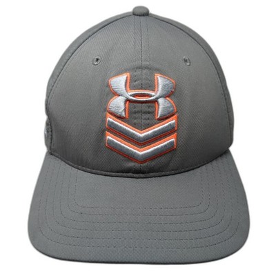 Under Armour Fitted Baseball Cap Gray L Breathable Embroidered Vented Holes