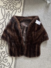 Sears, Roebuck Womens Brown Solid Fur Stole S...
