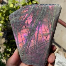 865g Natural labradorite quartz crystal freeform polished specimen healing