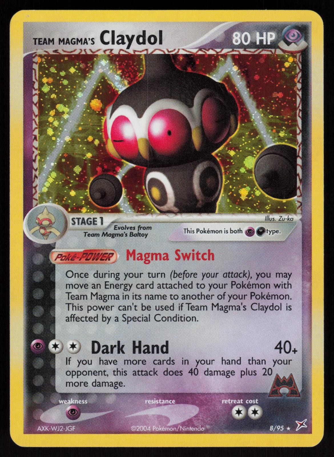 Team Magma's Claydol 8/95 Team Magma vs Team Aqua Rare Holo POKEMON