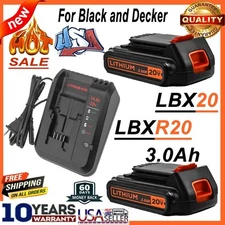 20V 1.5/2.0AH Battery or Charger For BLACK DECKER 20V Lithium LBXR20 LBX20 LB20
