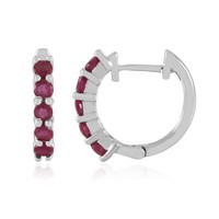 Cavill Madagaskar Rubin Silberohrringe 1,518Ct Rundschliff 925 Sterling Platin