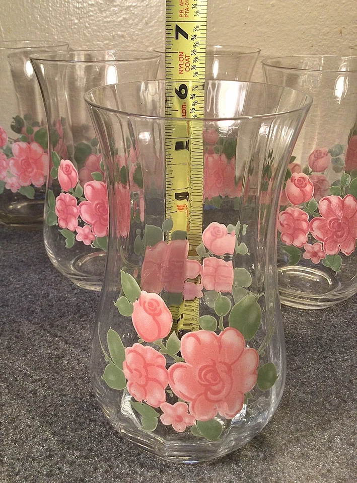 Vintage Gibson Roseland Flared Glassware Tumbler Glasses 20 oz. * Set of 6 - Image 2 of 4