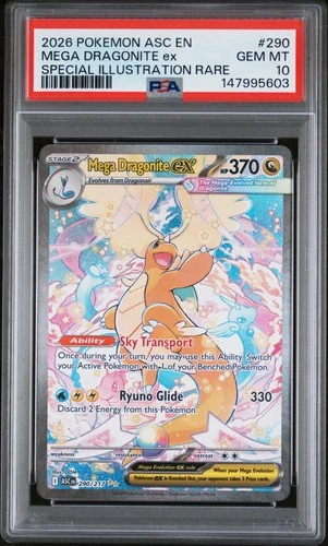 2026 POKEMON ASCENDED HEROES SPECIAL ILLUSTRATION RARE MEGA DRAGONITE EX PSA 10