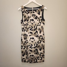 Ann Taylor Shift Dress Animal Leopard Print Neutral Transitional - Size 6