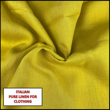 100 italian flax linen fabric by the yard sewing clothing for embroidery yellow