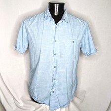 Original Weatherproof Men's Vintage Button Shirt Blue Large
