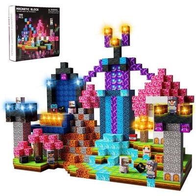 200PCS Magnetic Building Blocks with Light Up Blocks, STEM Educational Constr...