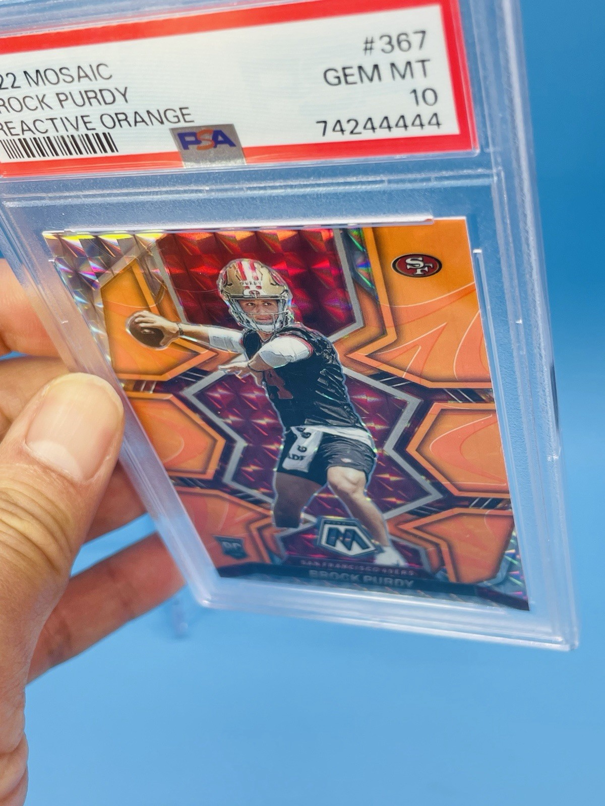 2022 Mosaic ~ BROCK PURDY ~ Reactive Orange RC Prizm 💥 PSA 10 GEM MINT 🔥 view 5