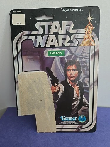 Vintage 1977 Kenner Star Wars Han Solo 12C Card Back Cut Corner