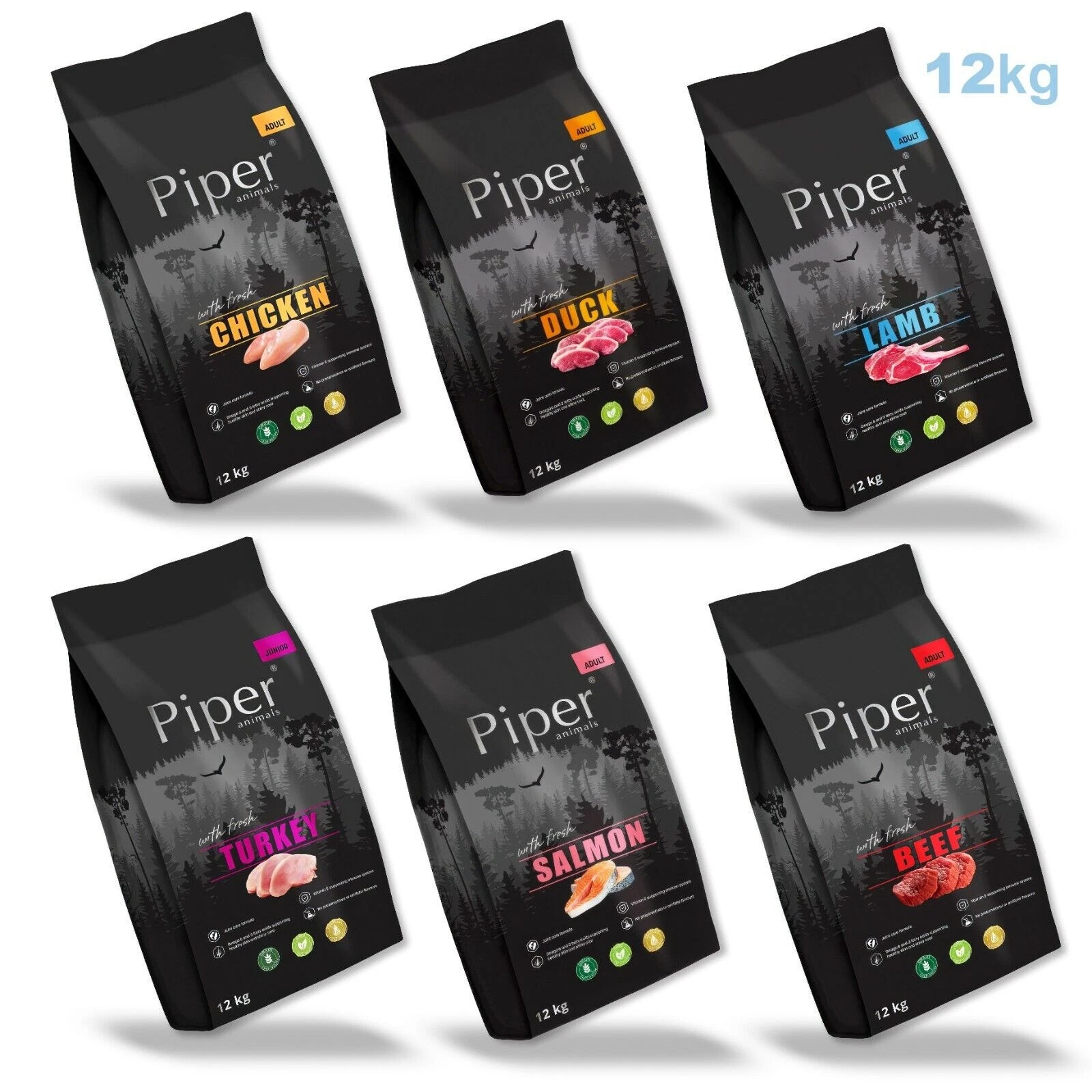 PIPER ANIMALS Dry DOG FOOD Natural Tailored Nutrition Tasty / 12kg / Dolina