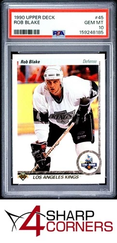 1990 UPPER DECK #45 ROB BLAKE RC KINGS HOF PSA 10