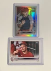 Topps Mike Trout 2022 chrome and series 1 variations 2 cards