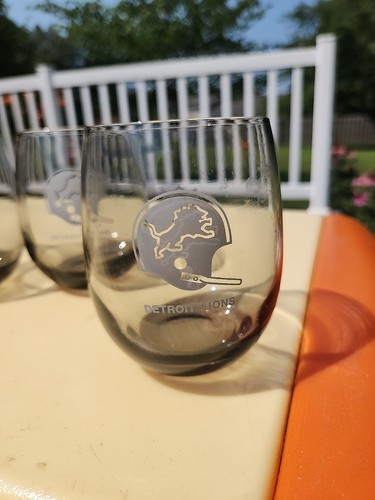 Set 4 bicchieri da whisky Detroit Lions grigio fumo Lowball 4,25" - Foto 4 di 7