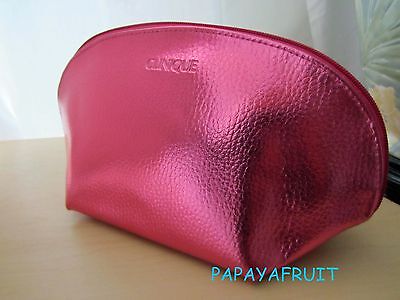Download Clinique Metallic Pink Half Moon Shape Cosmetic Bag | eBay