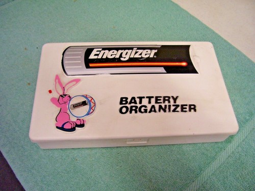 Vintage Energizer Battery Organizer Storage Box Case with Tray