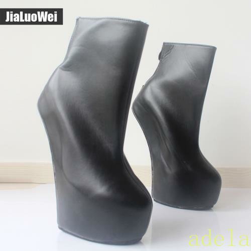 Womens Ballet Boots 20cm High Wedge Heel Hoof Sole Heelless Ccubwar Party Shoes - Picture 6 of 17