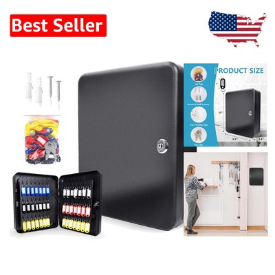 Secure Wall-Mounted Key Organizer - 120 Positions with Colorful Tags Included