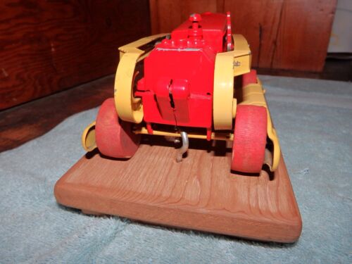 VINTAGE HUBLEY DIECAST TRACTOR 505-58 BULLDOZER RED Yellow Restored Tracks Inclu - Picture 12 of 15