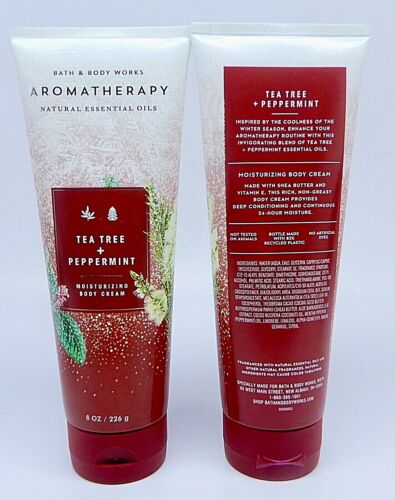 3 BATH & BODY WORKS AROMATHERAPY TEA TREE PEPPERMINT MOISTURE BODY CREAM 8 oz - Picture 5 of 10