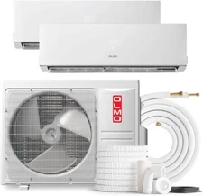 Dual Zone OLMO Sierra 1.5 Ton 18k BTU Mini Split A/C Heater, 9k+9k BTU, 230V
